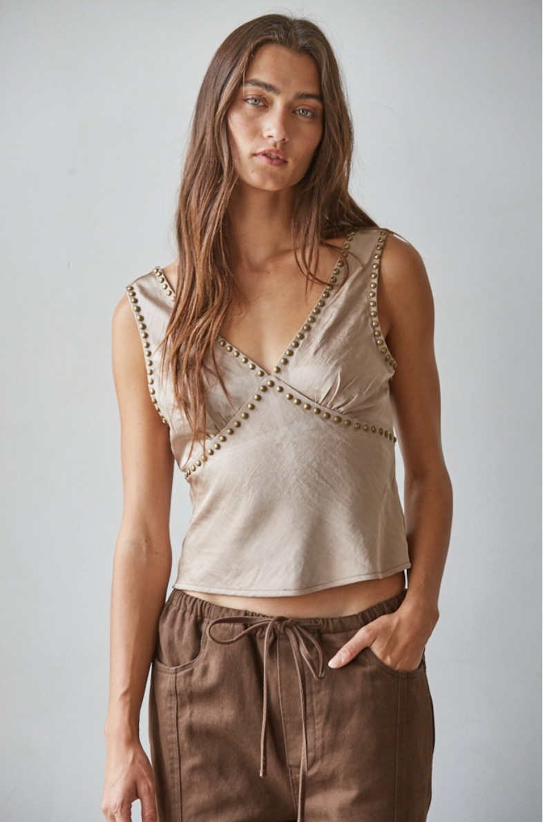 Satin V Neck Blouse
