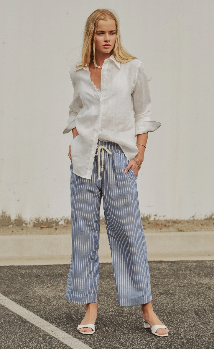 Long Sleeve Button Down in White
