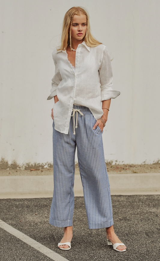 Long Sleeve Button Down in White
