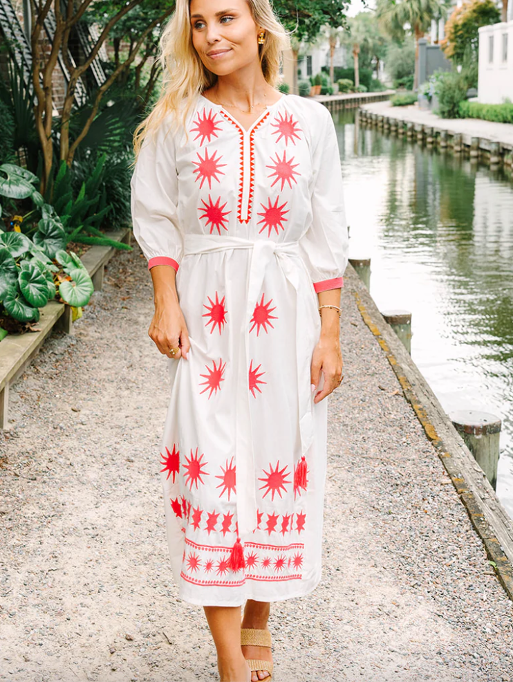 Quinn Maxi Dress in Ruby Starburst