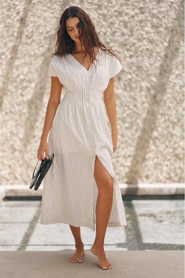 Sanna Striped Midi Dress