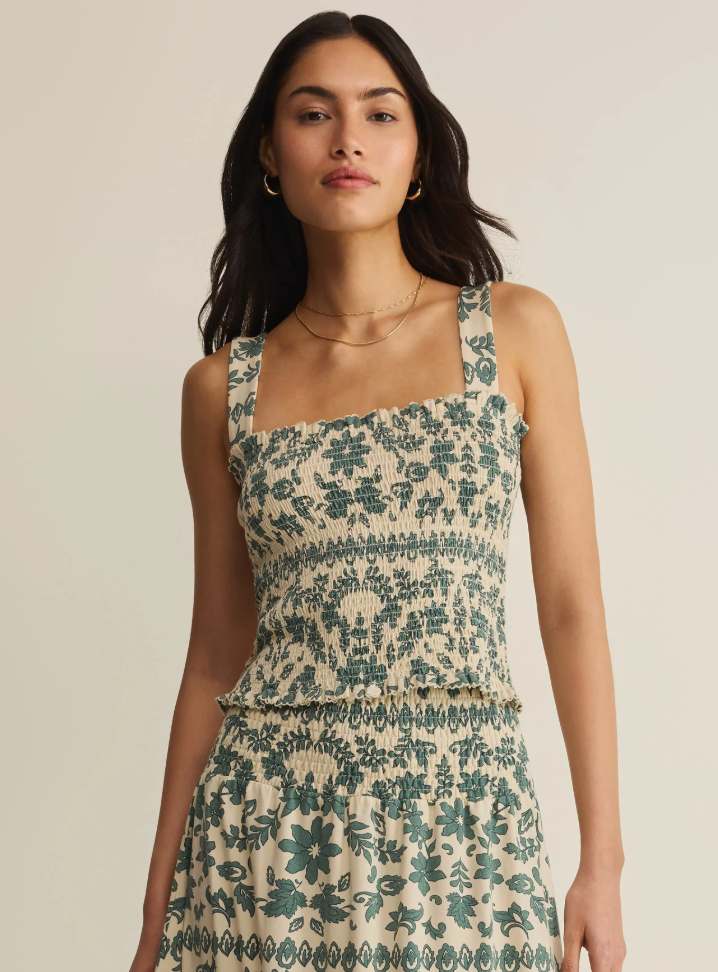 Z Supply Leya Tera Paisley smocked Top