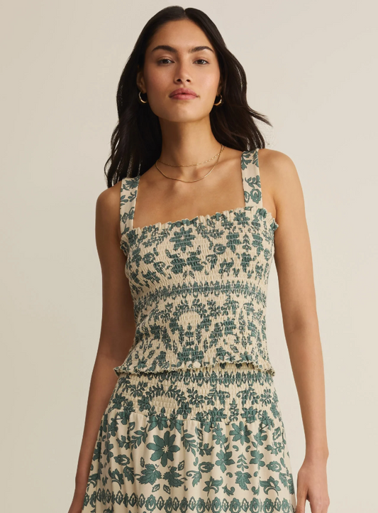 Z Supply Leya Tera Paisley smocked Top