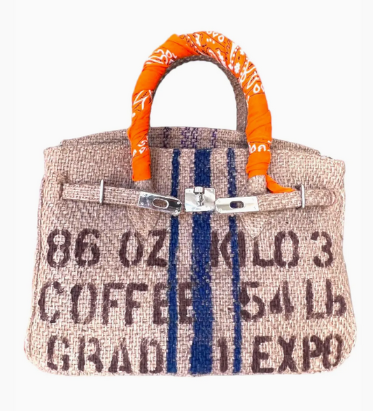 Brookie Coffee Blue Stripe Bag