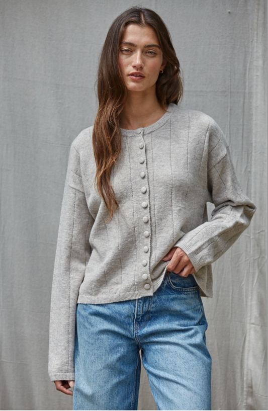 Knit Sweater Button Down Long Sleeve Cardigan
