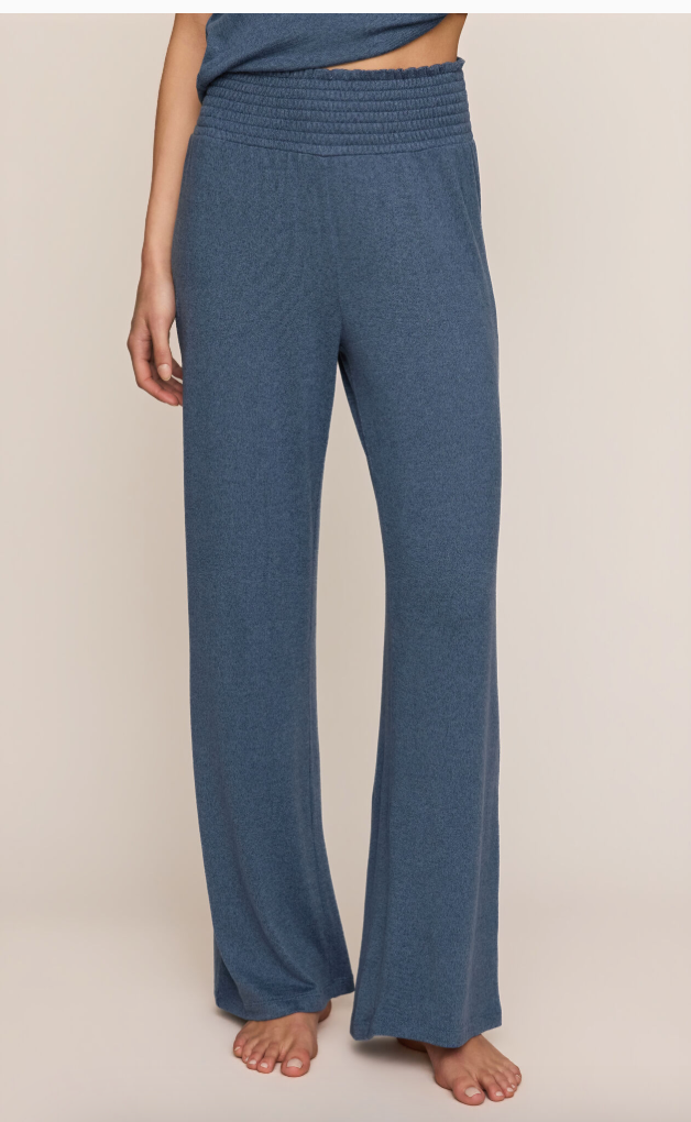 Dawn Smocked Pant in True Navy