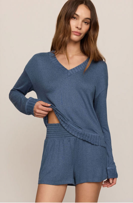 Courtney LS Top in True Navy