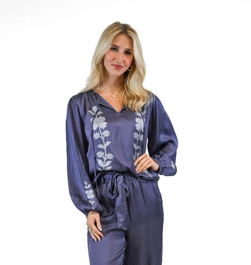 Kennedy Blouse in Indigo
