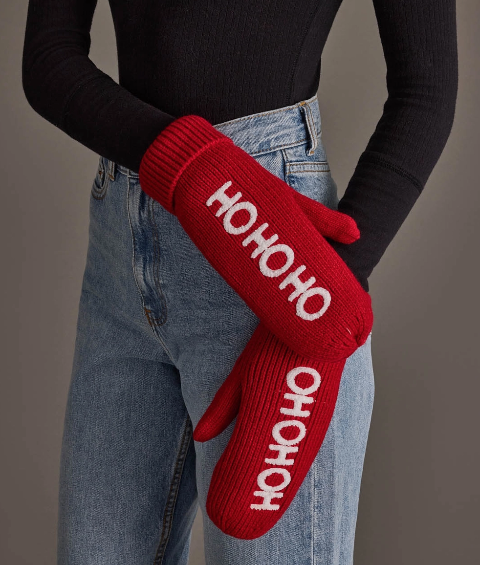 Red Ho Ho Ho Mittens