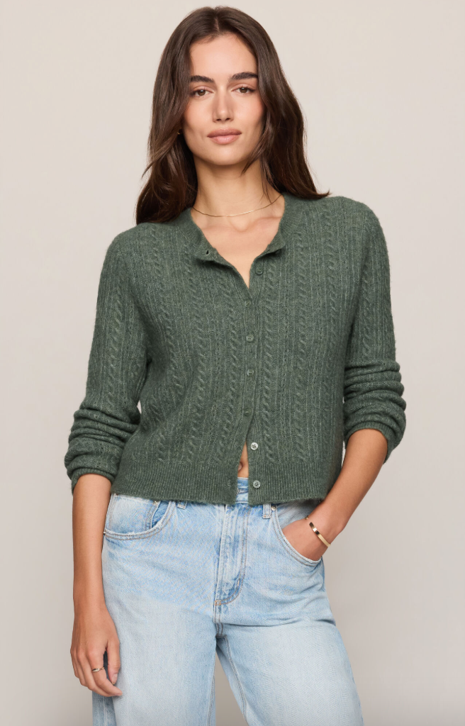 Medina Pointelle Cardigan Monstera