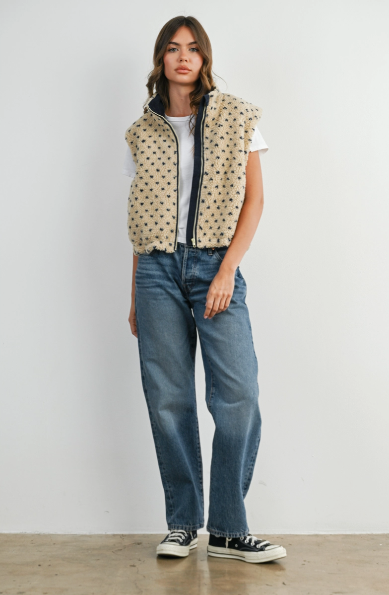 Fleece Vest in Taupe
