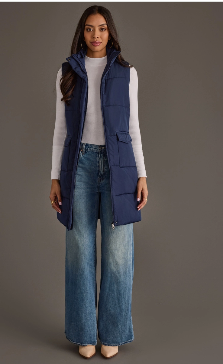 Long Light-weight Navy Vest
