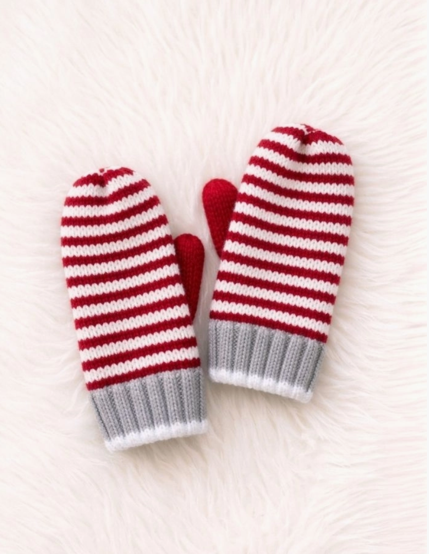 Red Stripe Mittens