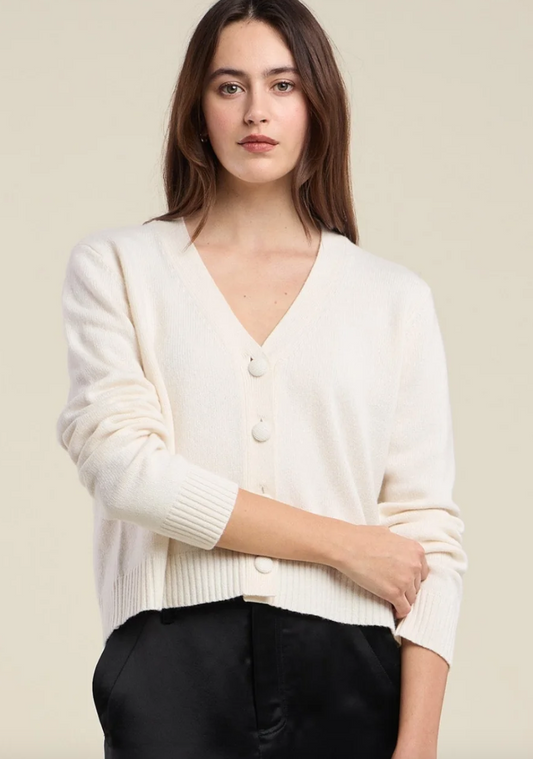 Velvet by Graham & Spencer Etna Cardigan Sweater in Milk