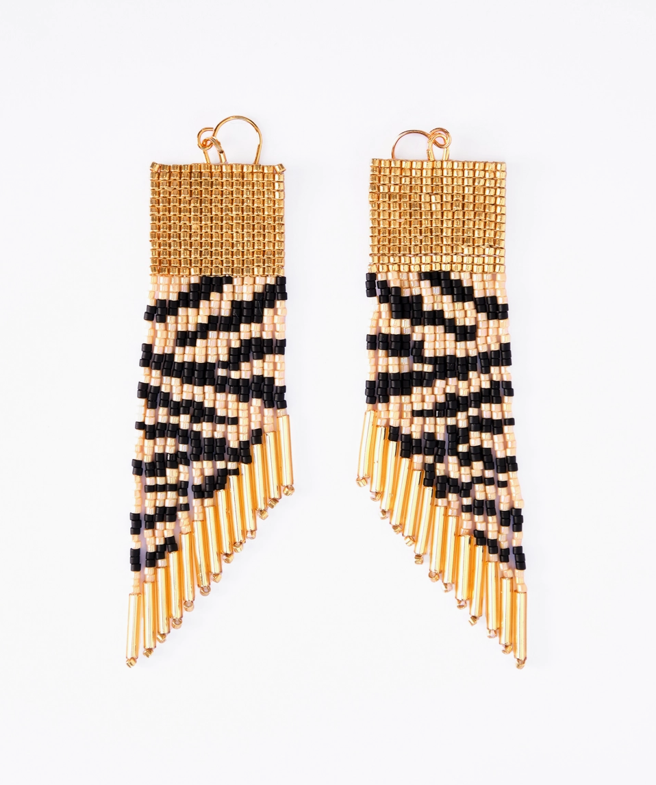 Zebra Fringe Earrings