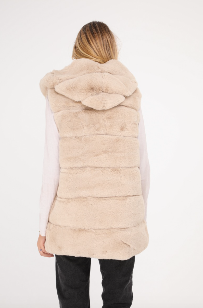 Chokolate Paris Faux Fur Hooded Vest (3 colors)