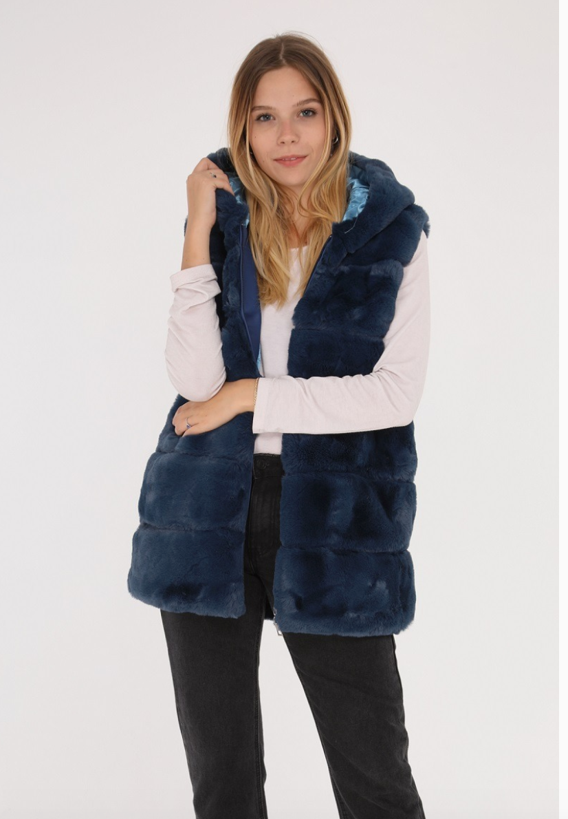 Chokolate Paris Faux Fur Hooded Vest (3 colors)