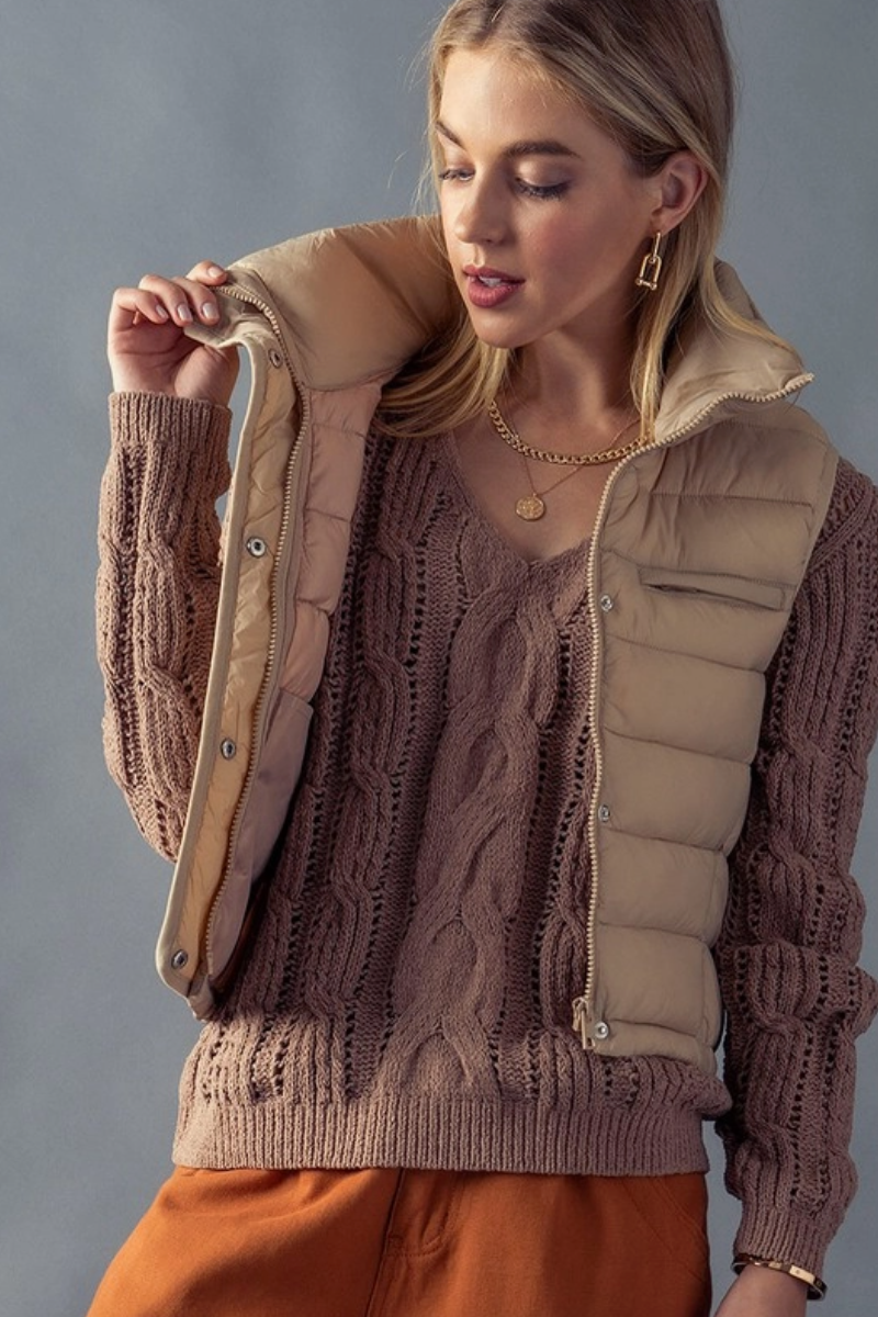 Stripe Quilted Vest (3 Colors)