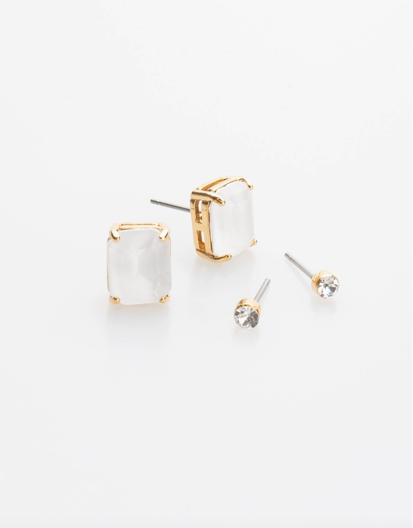 Crystal Post Earring Pair Set (2 colors)