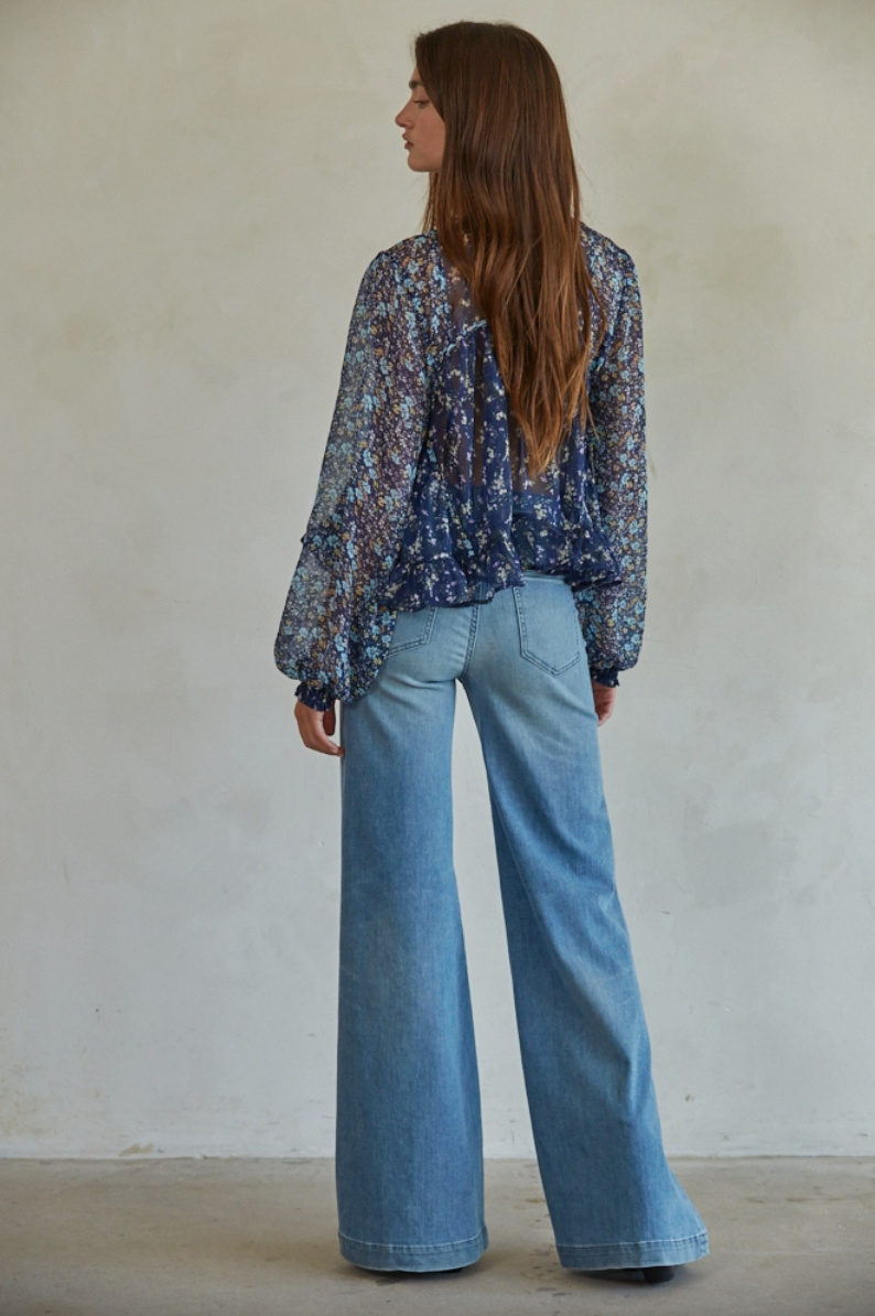 Floral Print Long Sleeve Top