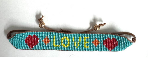 Glass Beaded Love Bracelet