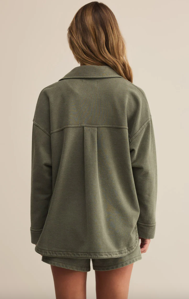 Z Supply All Day Knit Jacket in Hunter Green