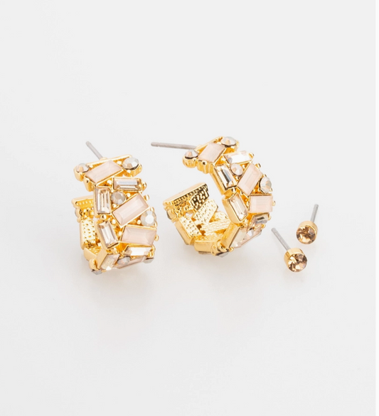 Glam Hoop Duet Earring (2 Colors)