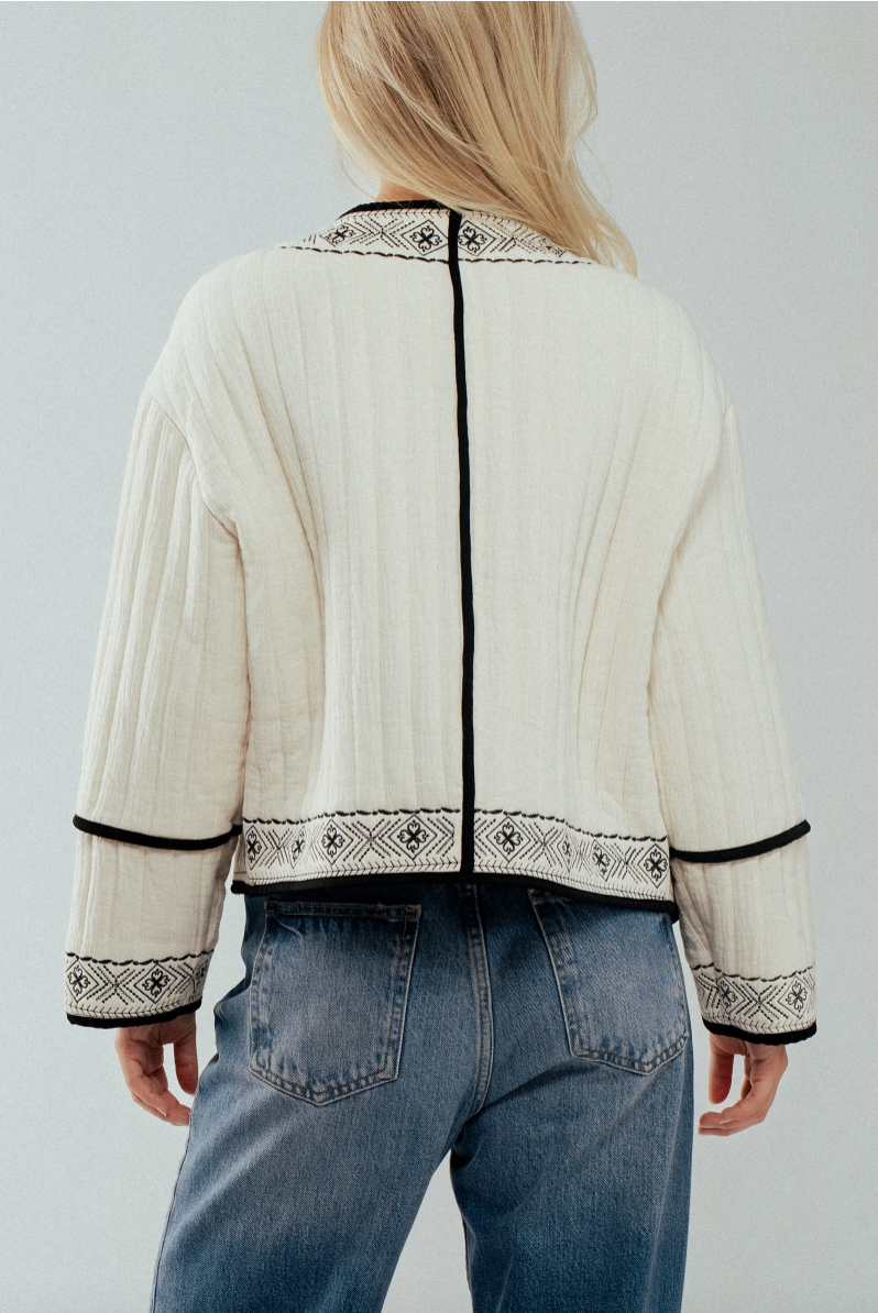 Boho Embroidered Quilted Jacket