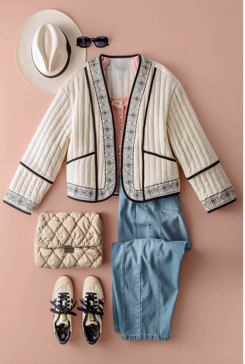 Boho Embroidered Quilted Jacket