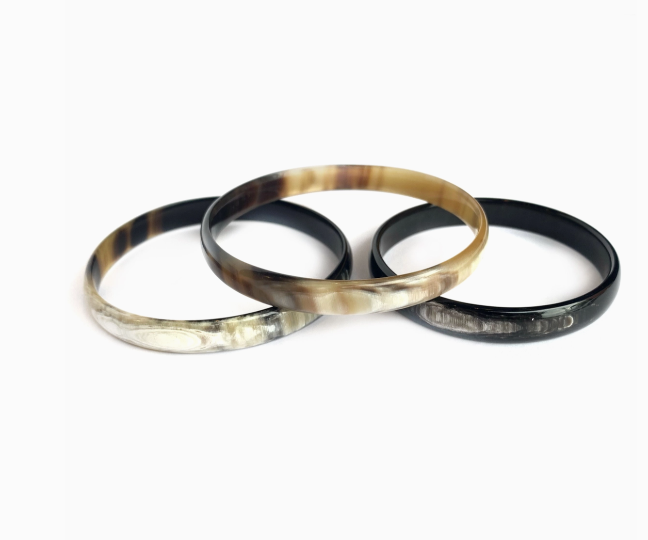 Cow Horn Bangle Bracelet, 3 widths