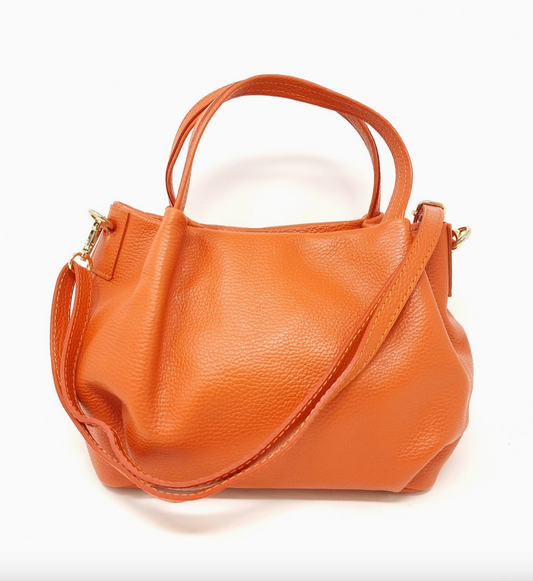 Italian Leather Top Handle Crossbody bag (2 Colors)