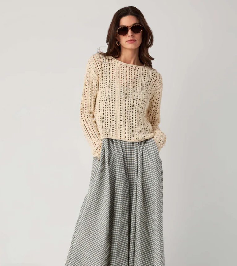 Upland Crochet Sweater in Island Coconut