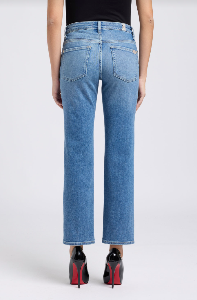 Callie Straight Ankle Jean in Aquashade