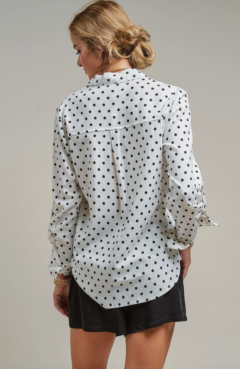 Linen Blend Button Down Top
