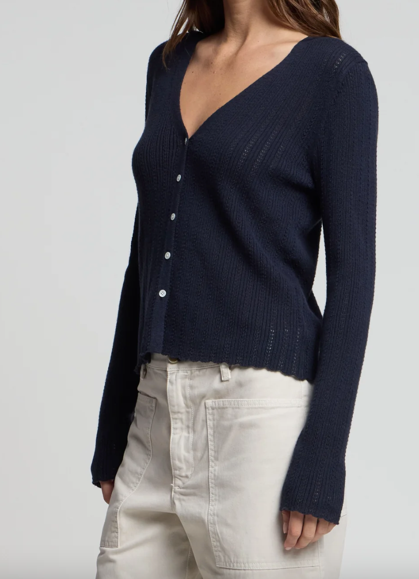 Ottilie Cardigan Sweater in Navy or Muslin