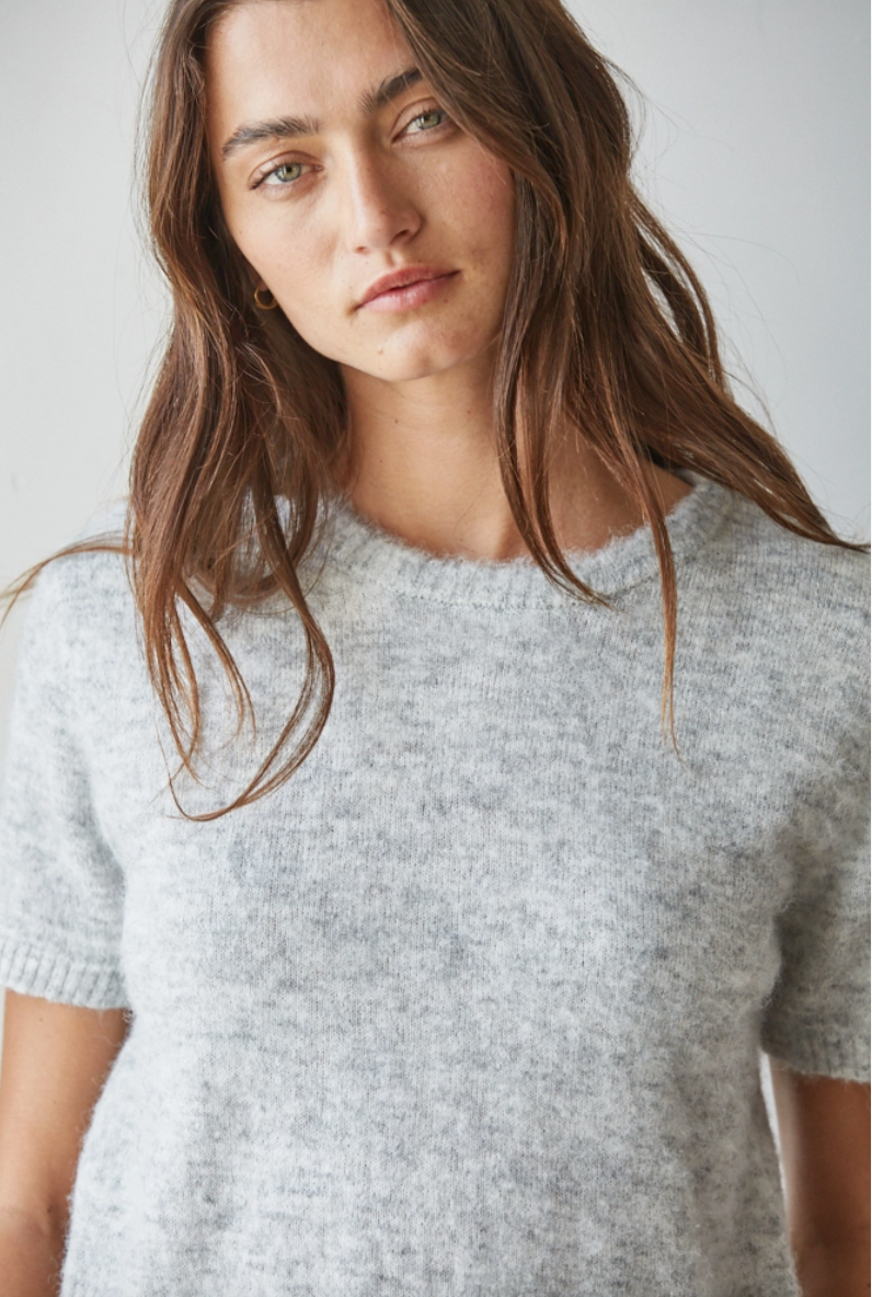 Crew Neck Short Sleeve Sweater