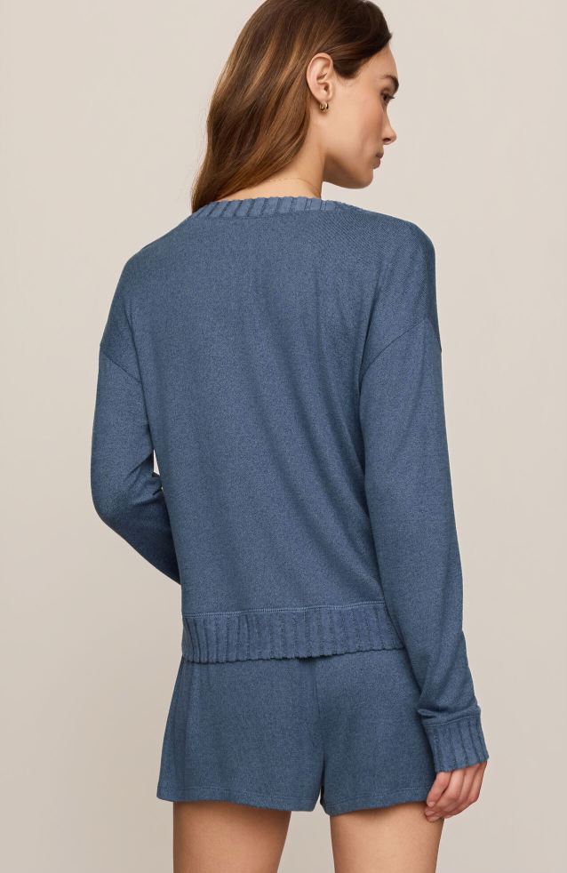 Courtney LS Top in True Navy