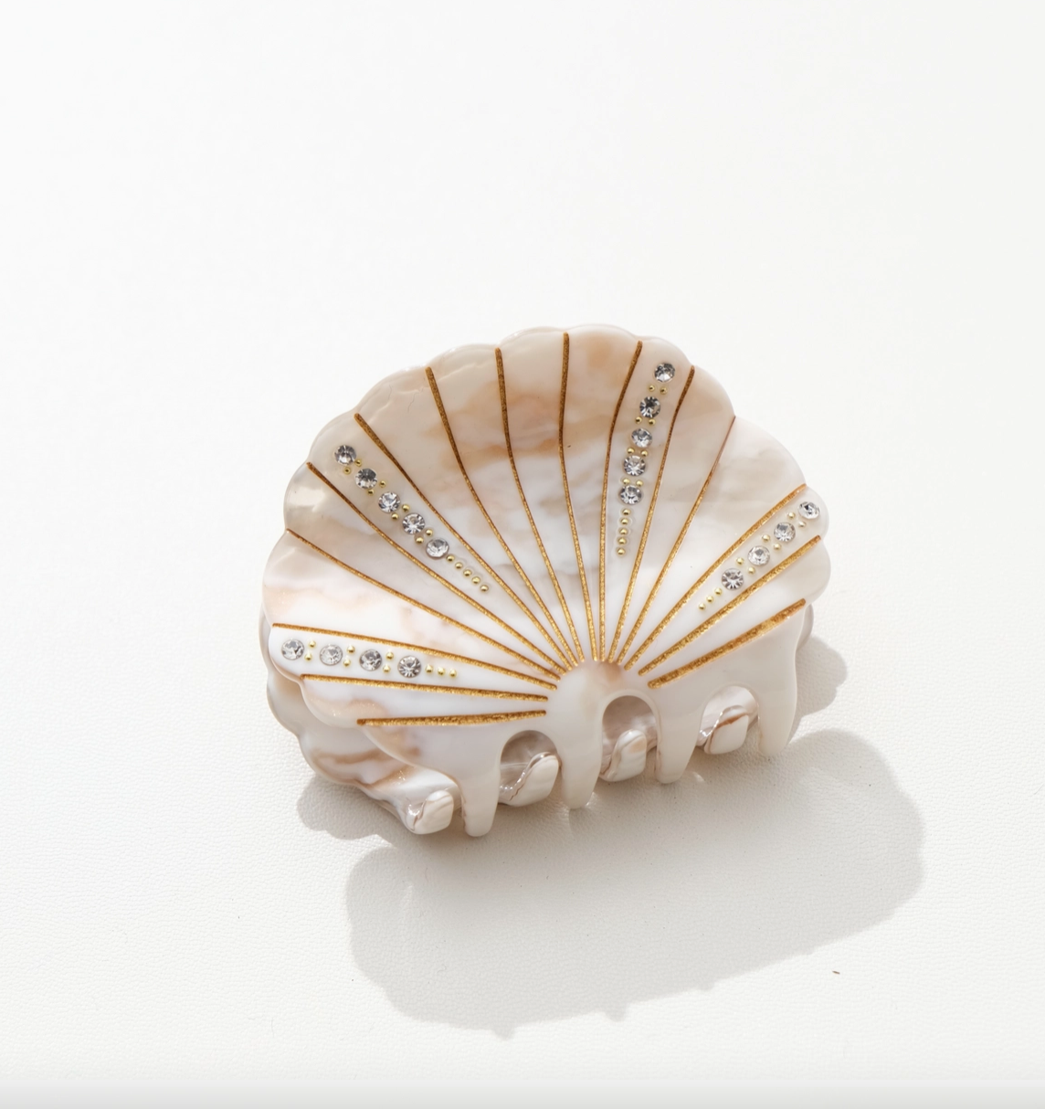 Rhinestone Seashell Clip in 2 colors