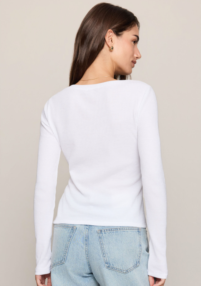Albany Waffle Button Up Top