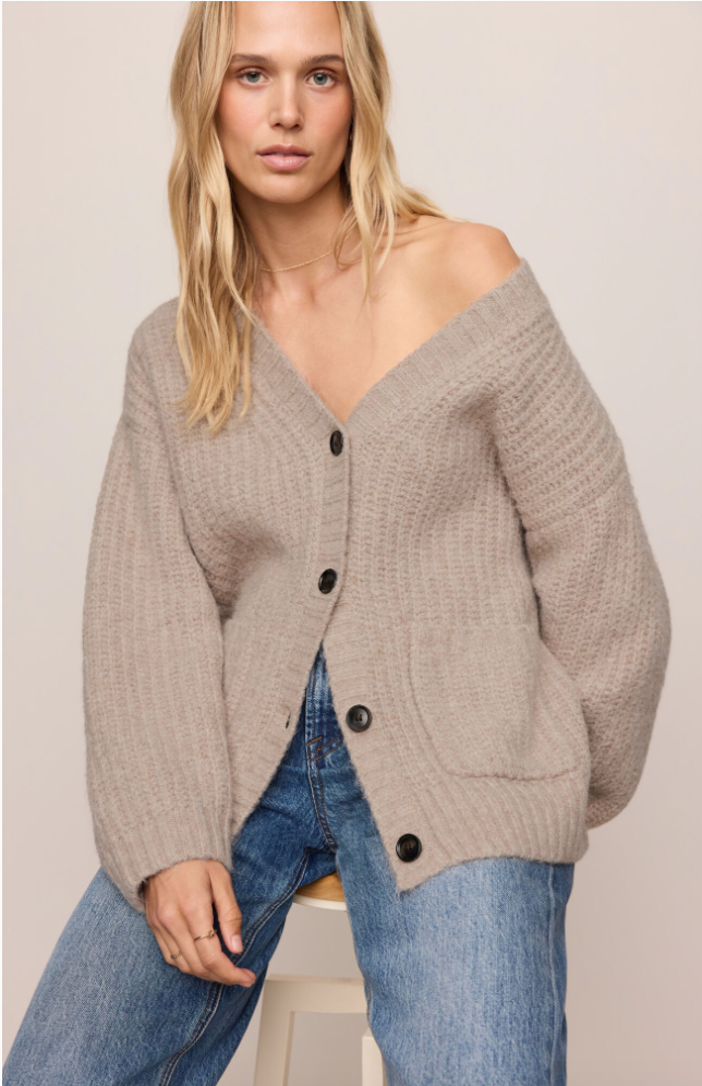 Whitmore Cardigan in Light Khaki
