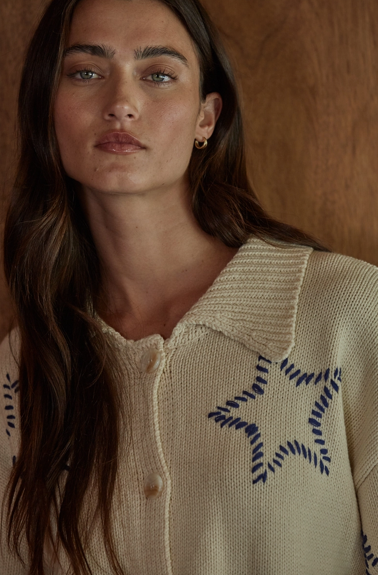 Cardigan Sweater with Star Detail
