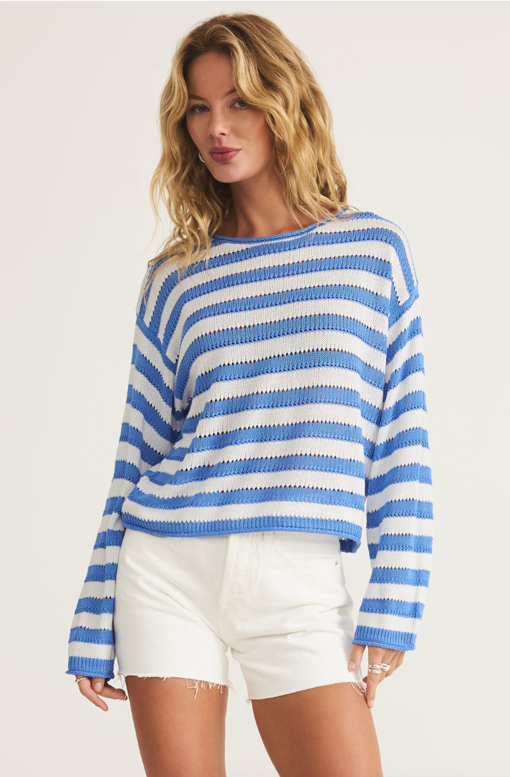 Prado Stripe Sweater in Bay Blue