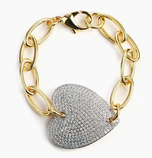 Statement Bling Heart Bracelet