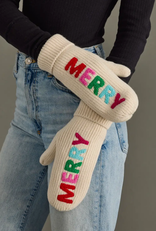 Beige Merry Mittens