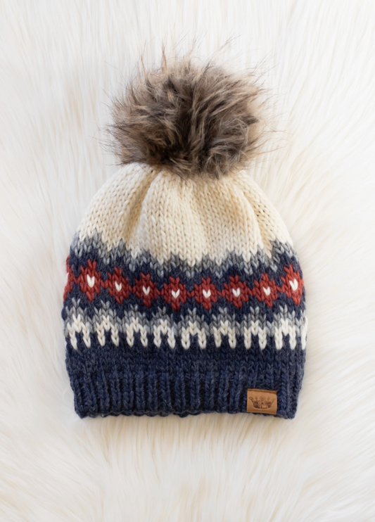 Patterned Pom Hat