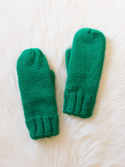 Green Knit Mittens