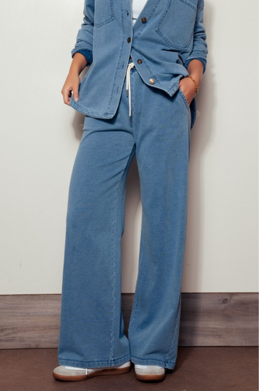 Relaxed Wide Leg Drawstring Pants (2 Colors)