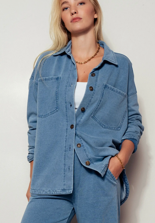 Relaxed Western Denim button Down (2 colors)