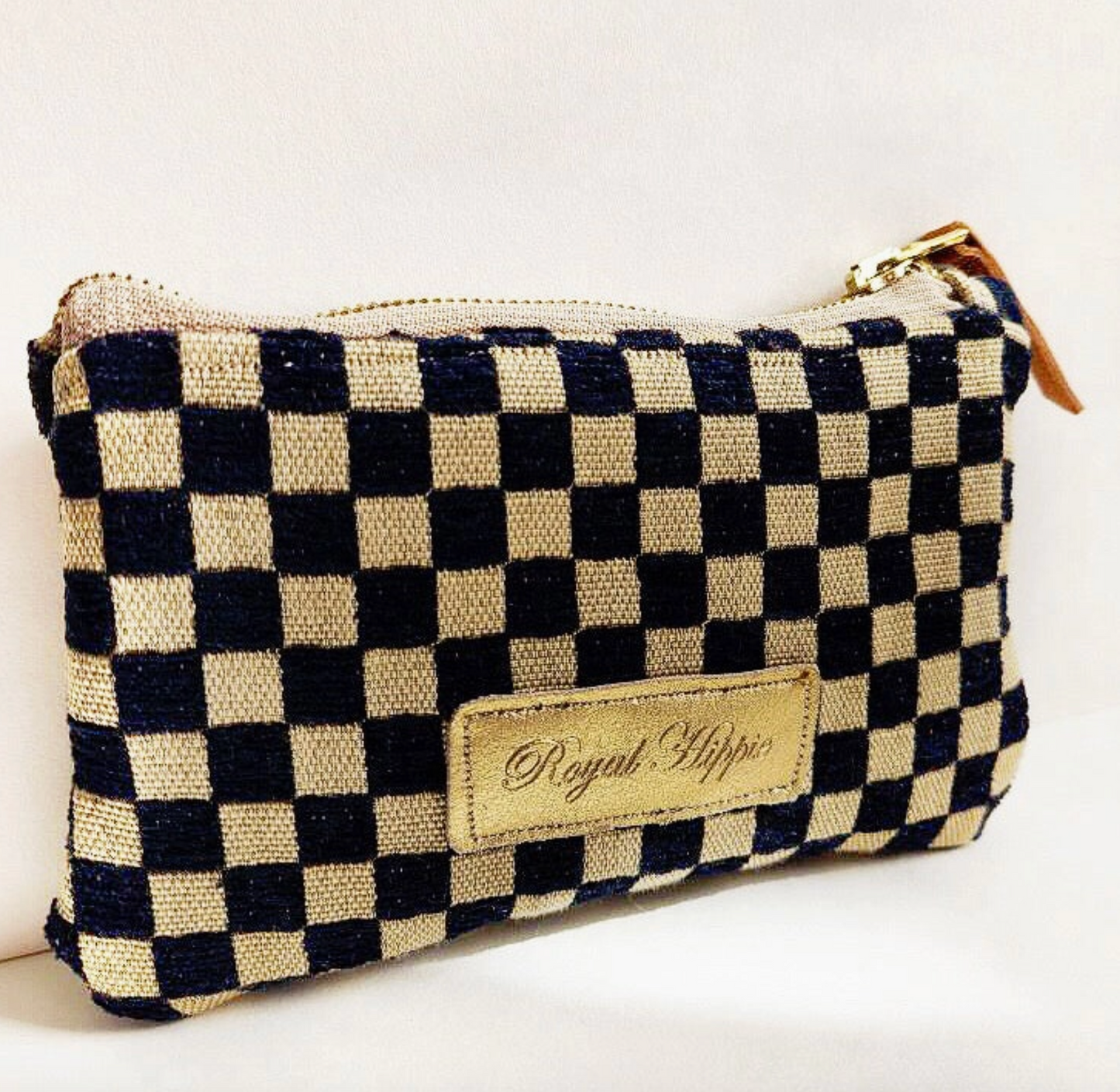 Navy and Cream Mini Pouch