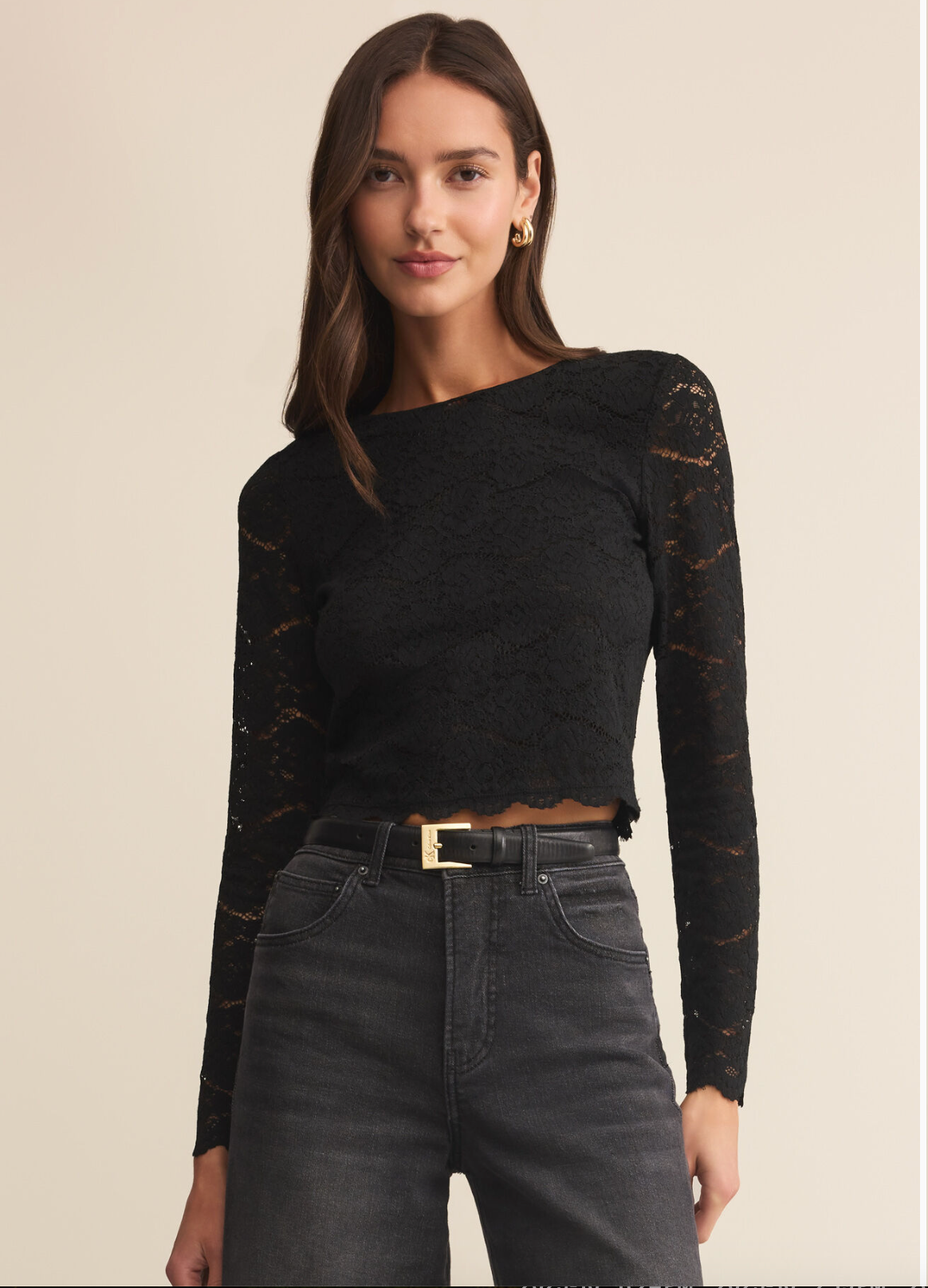 Aurora Lace Top in black